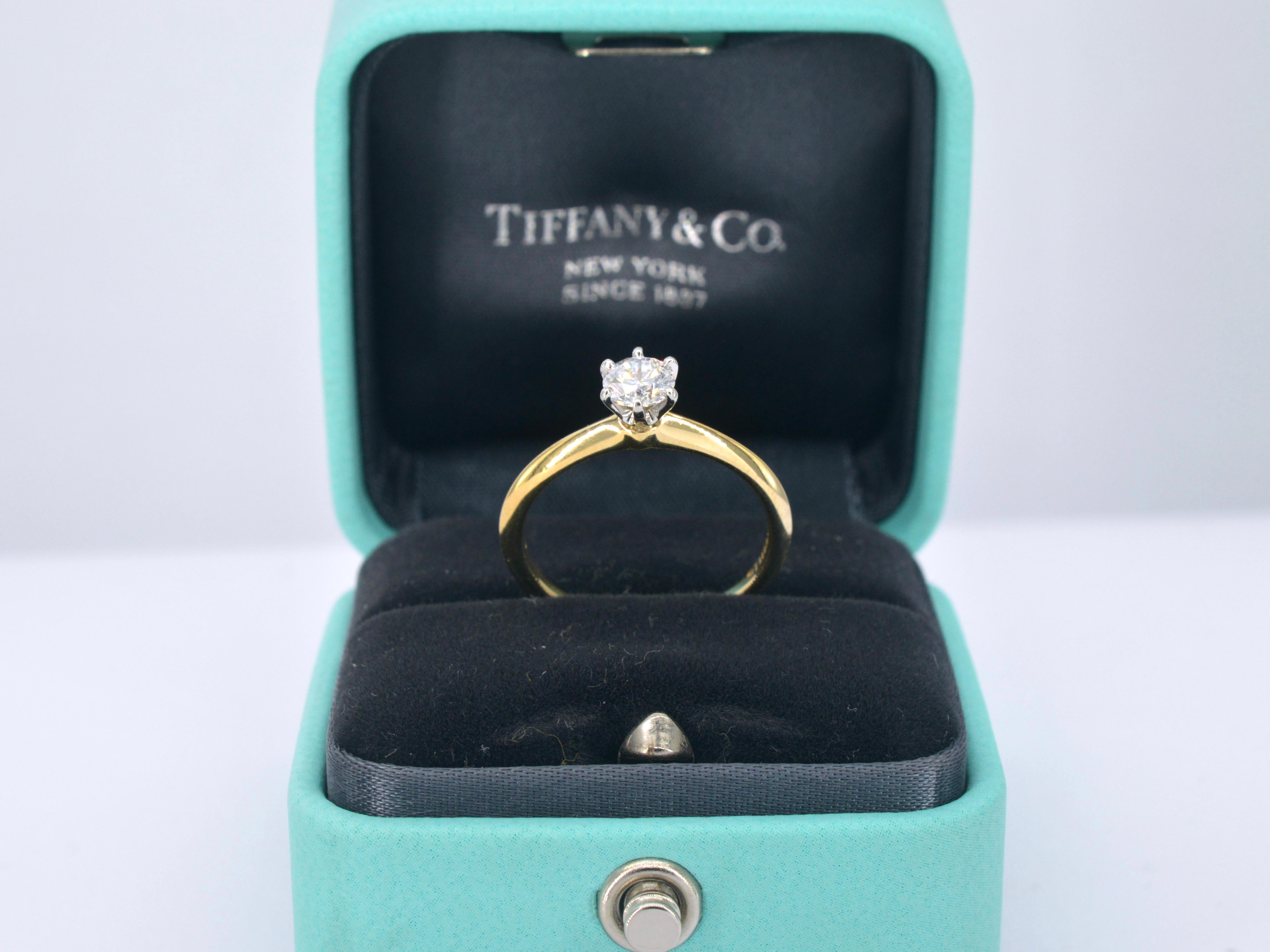 Platinum Tiffany & Co Ring with a Diamond 3