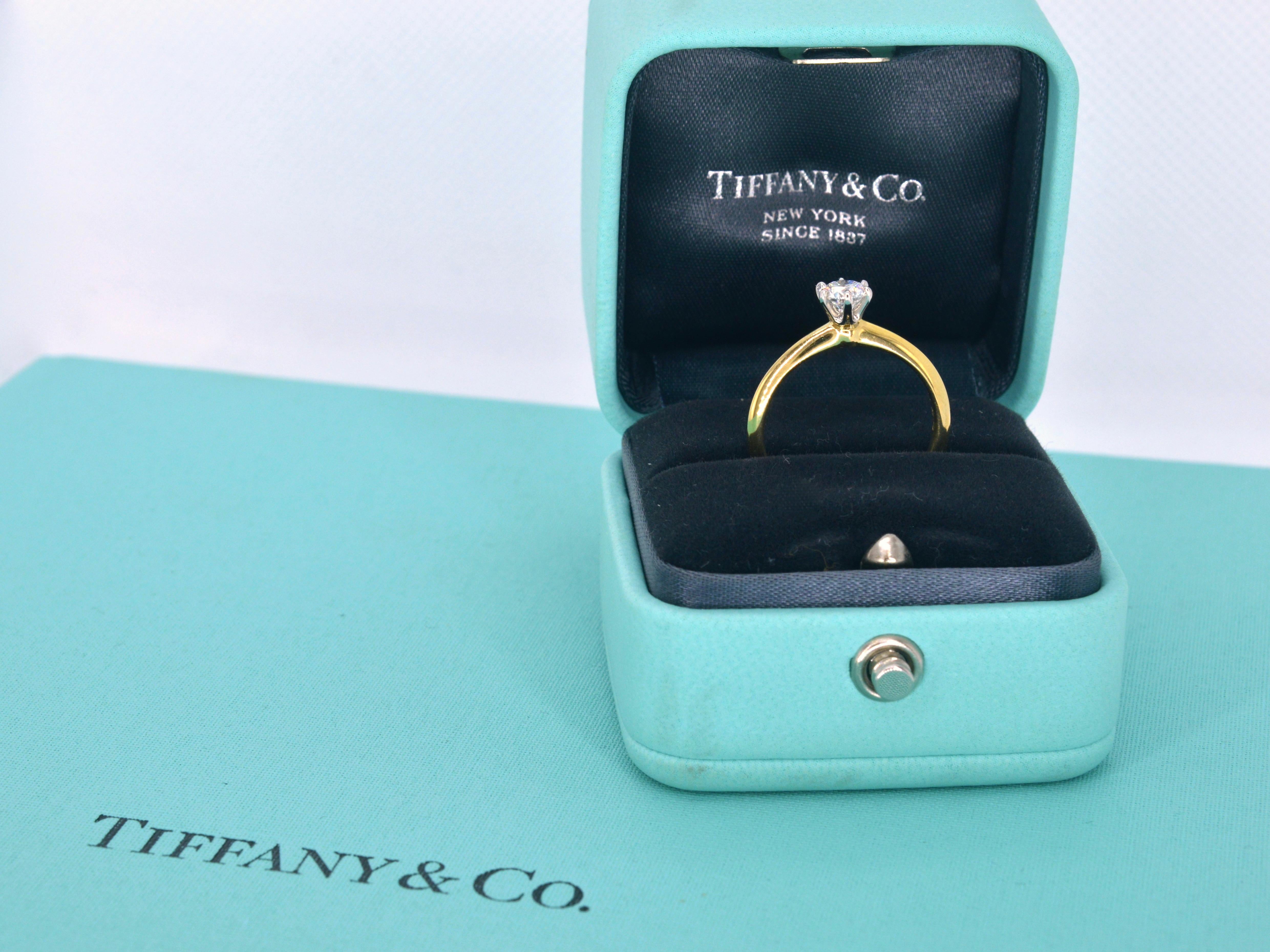 Platinum Tiffany & Co Ring with a Diamond 4