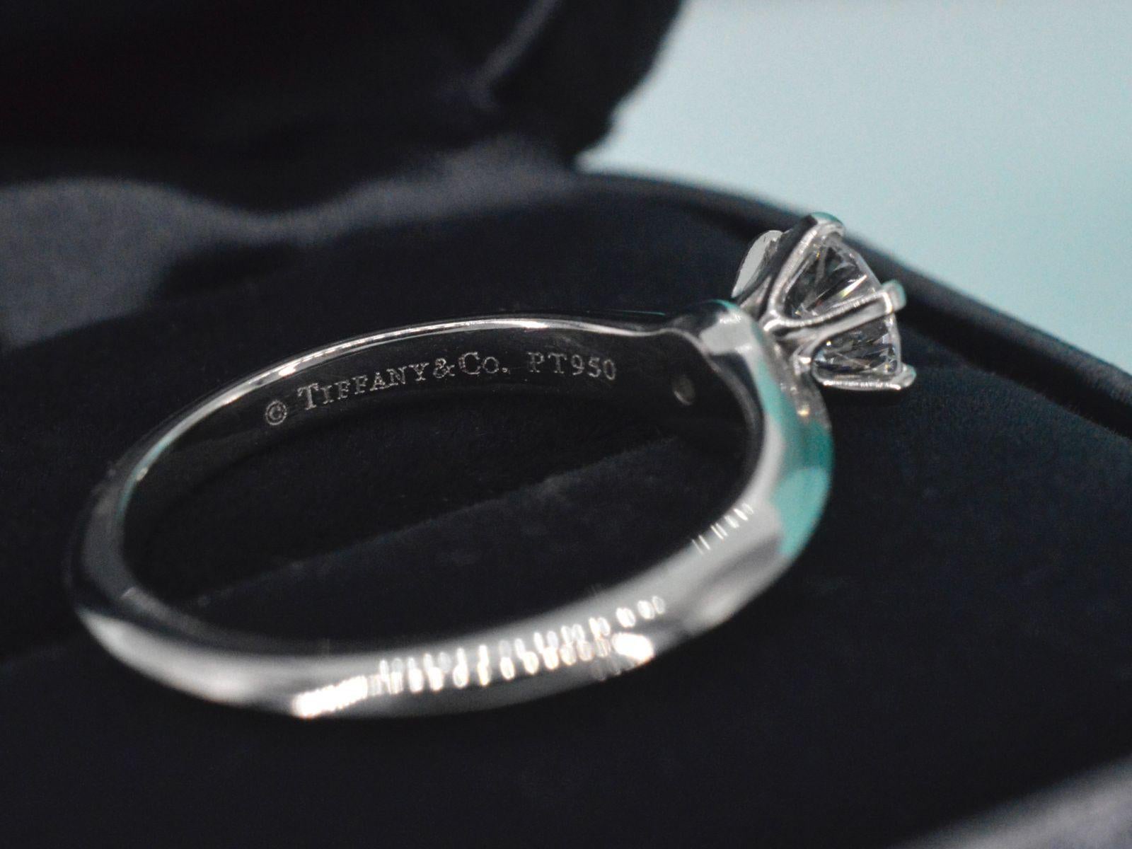 Platinum Tiffany & Co Ring with Diamond 0.71 carat 5