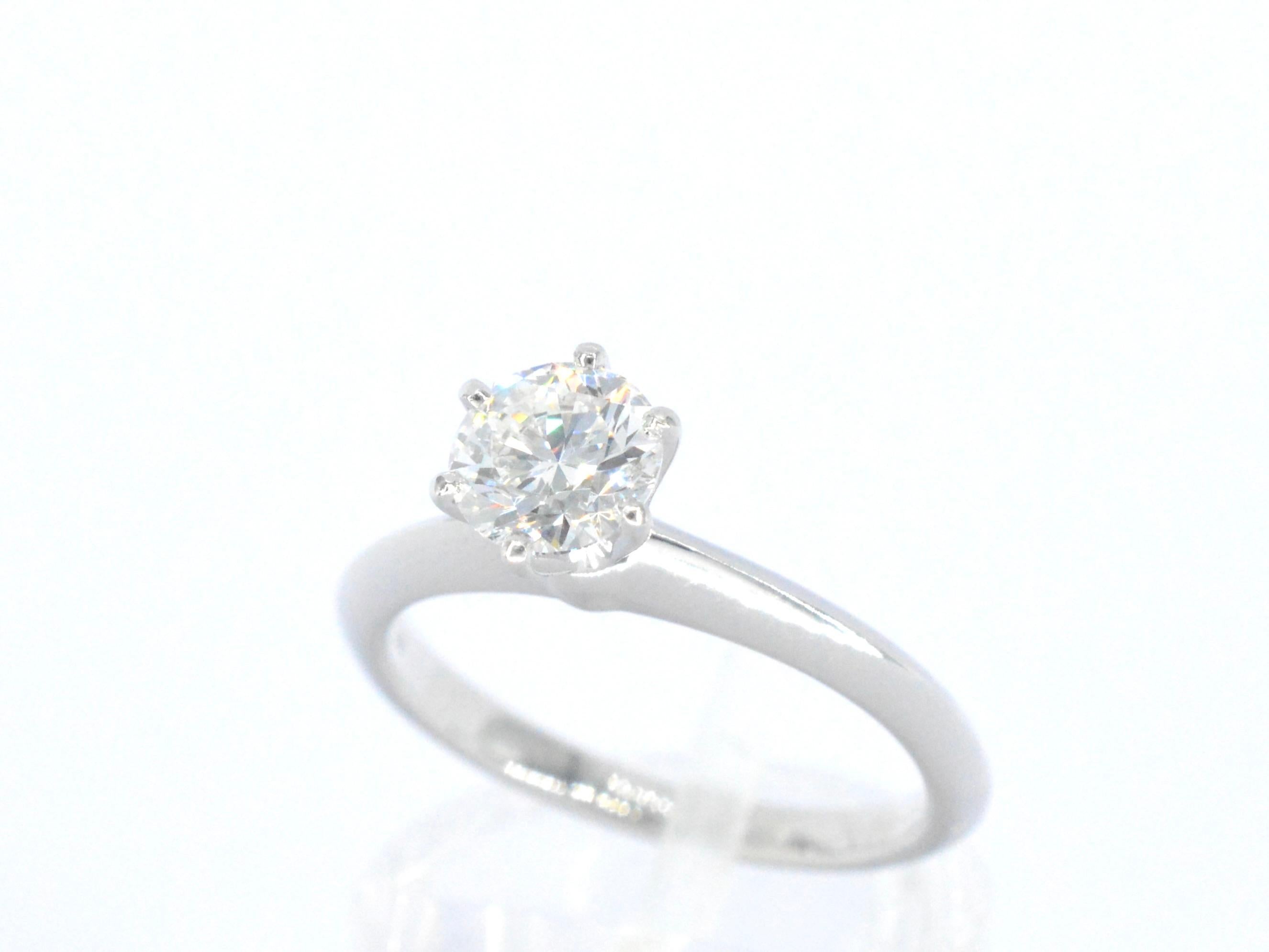 Brilliant Cut Platinum Tiffany & Co Ring with Diamond 0.72 carat For Sale