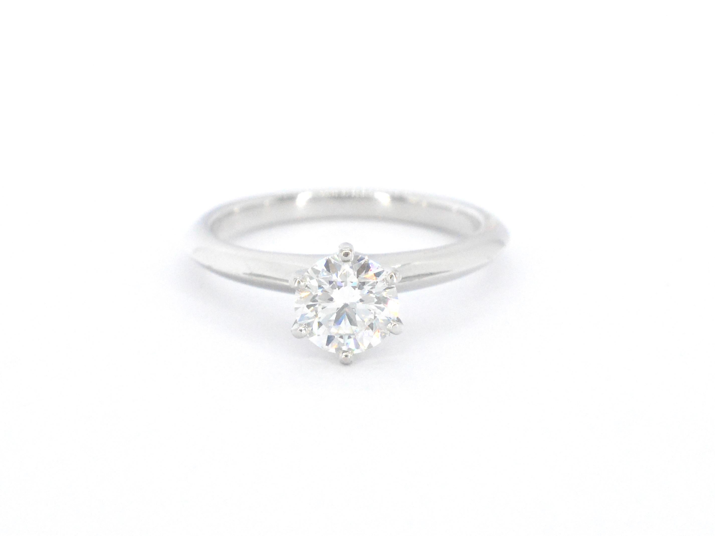 Platinum Tiffany & Co Ring with Diamond 0.72 carat For Sale 1