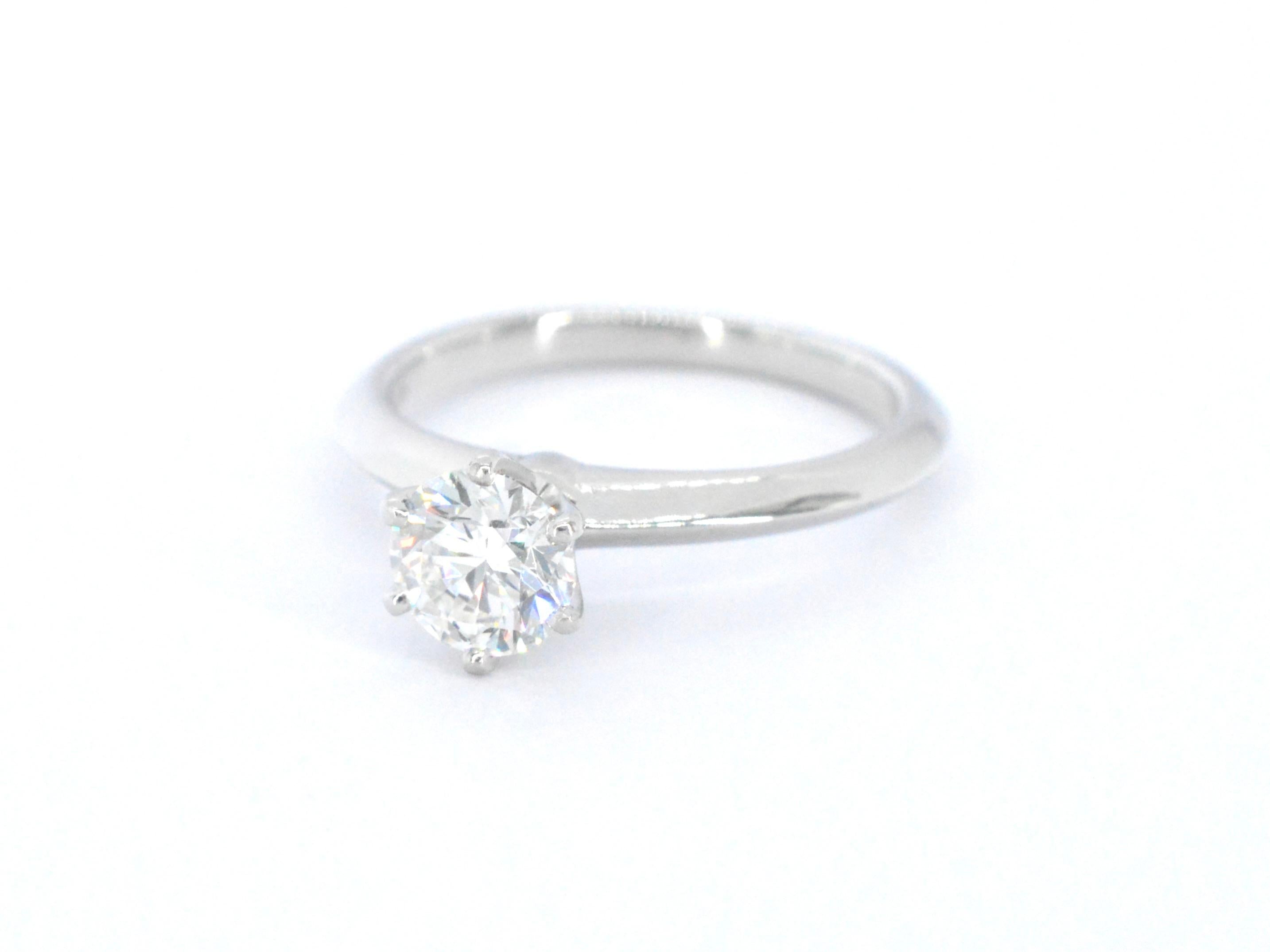 Platinum Tiffany & Co Ring with Diamond 0.72 carat For Sale 3