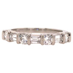 Platinum Tiffany & Co. Round and Baguette Diamond Band