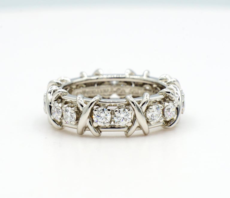 Platinum Tiffany and Co. Schlumberger X Sixteen Stone Eternity