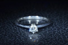 Platinum Tiffany & Co. Solitaire Engagement Ring Set with 0.27 Carat Diamond