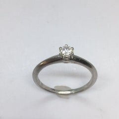 Platinum Tiffany & Company Round Diamond Solitaire Engagement Ring Size 6.5