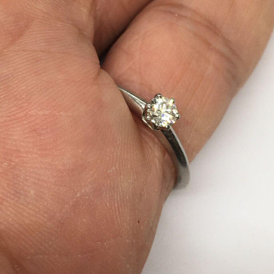 Platinum Tiffany & Company Round Diamond Solitaire Engagement Ring Size 6.5 For Sale 3