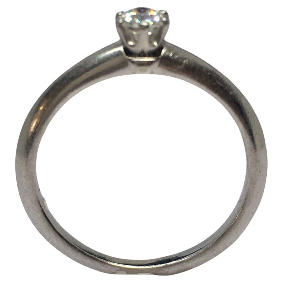 Platinum Tiffany & Company Round Diamond Solitaire Engagement Ring Size 6.5