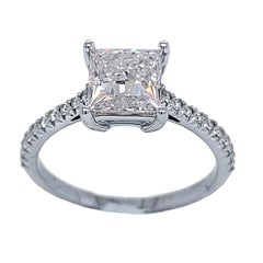 Platinum Tiffany Nuvo Bridal set with 1.51 Ct Princess Ct Diamond Center