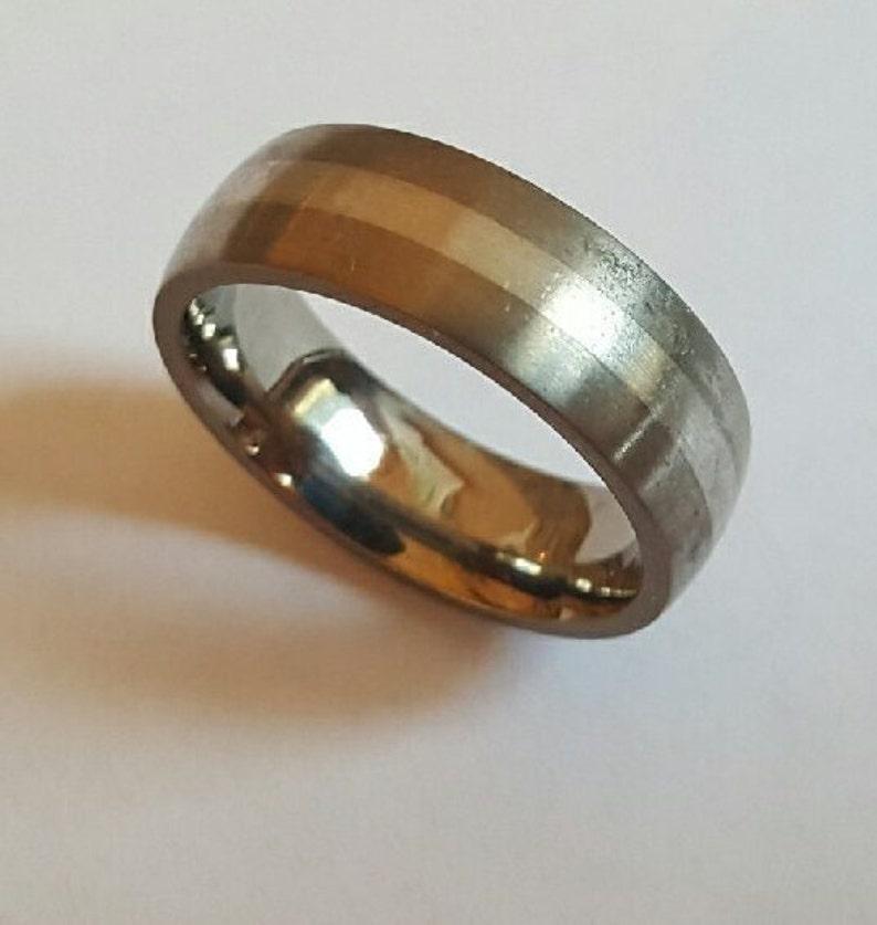 Fascia da uomo in titanio platino, 6,7 grammi, Designer Viachi spazzolato, taglia 9 in vendita 1