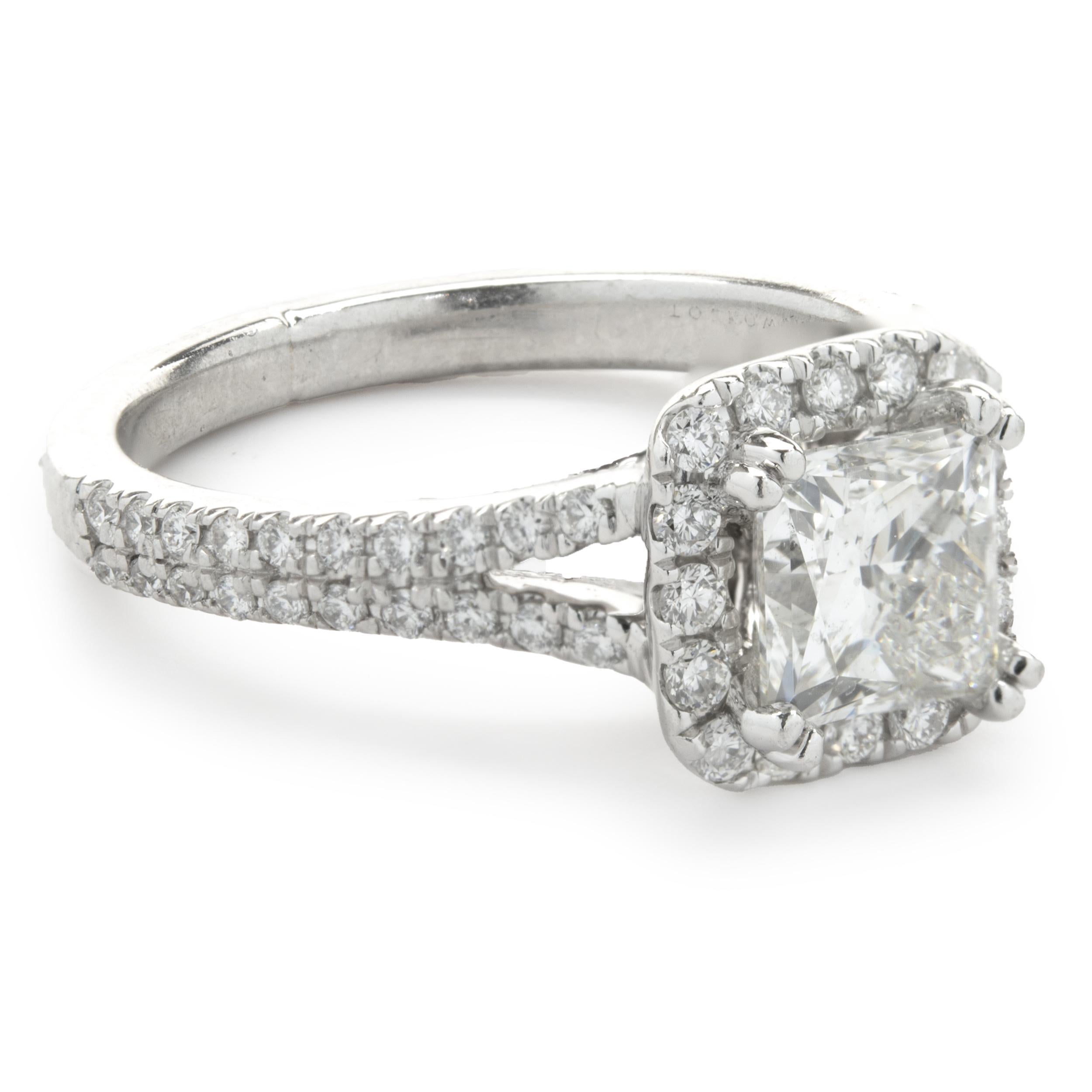 Platin Tolkowsky Ideal Cut Prinzessinnenschliff Diamant Verlobungsring (Carréschliff)