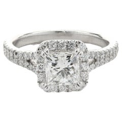Platin Tolkowsky Ideal Cut Prinzessinnenschliff Diamant Verlobungsring