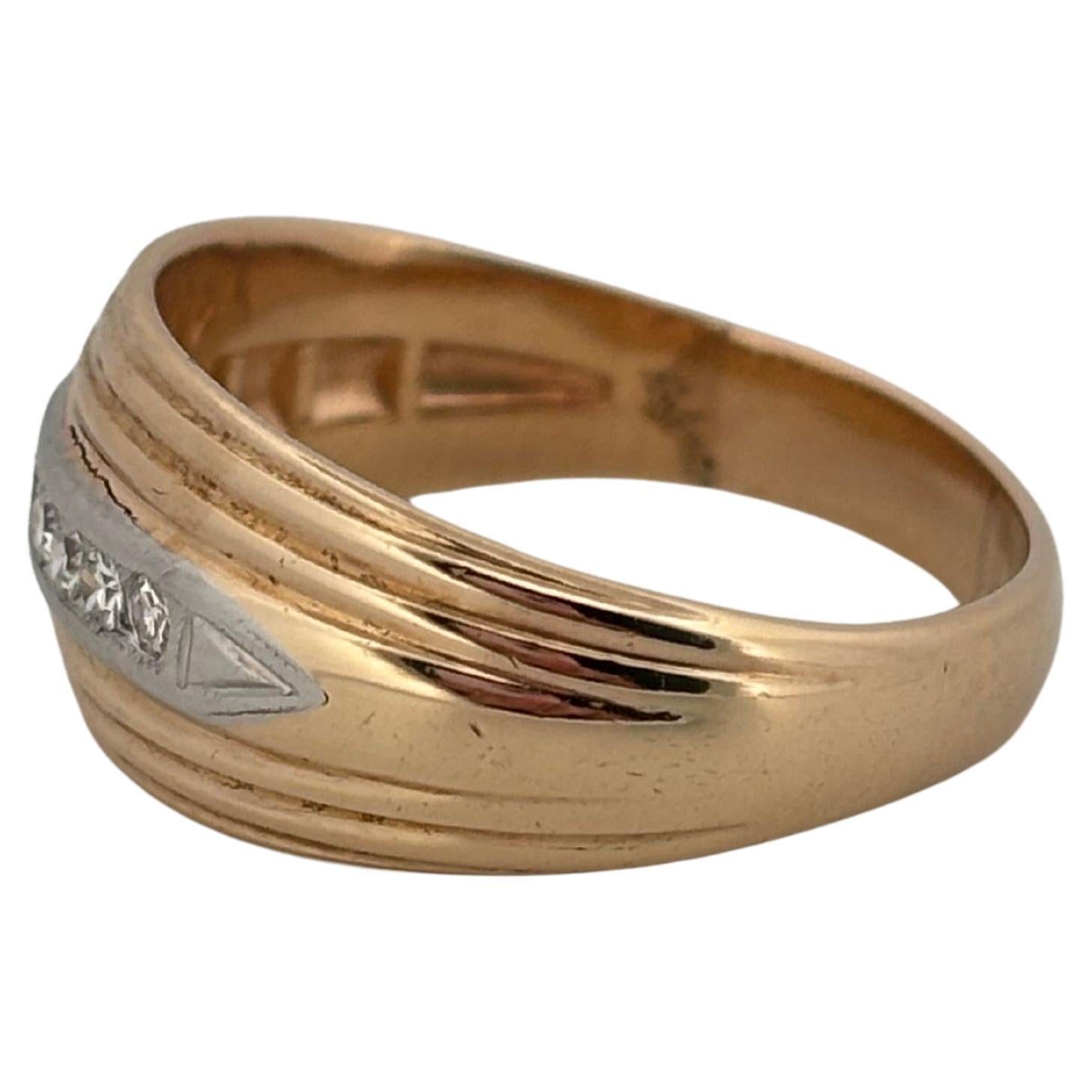 Anello nuziale in platino con diamante da 0,25 carati in oro giallo 14K In condizioni buone in vendita a Sewickley, PA