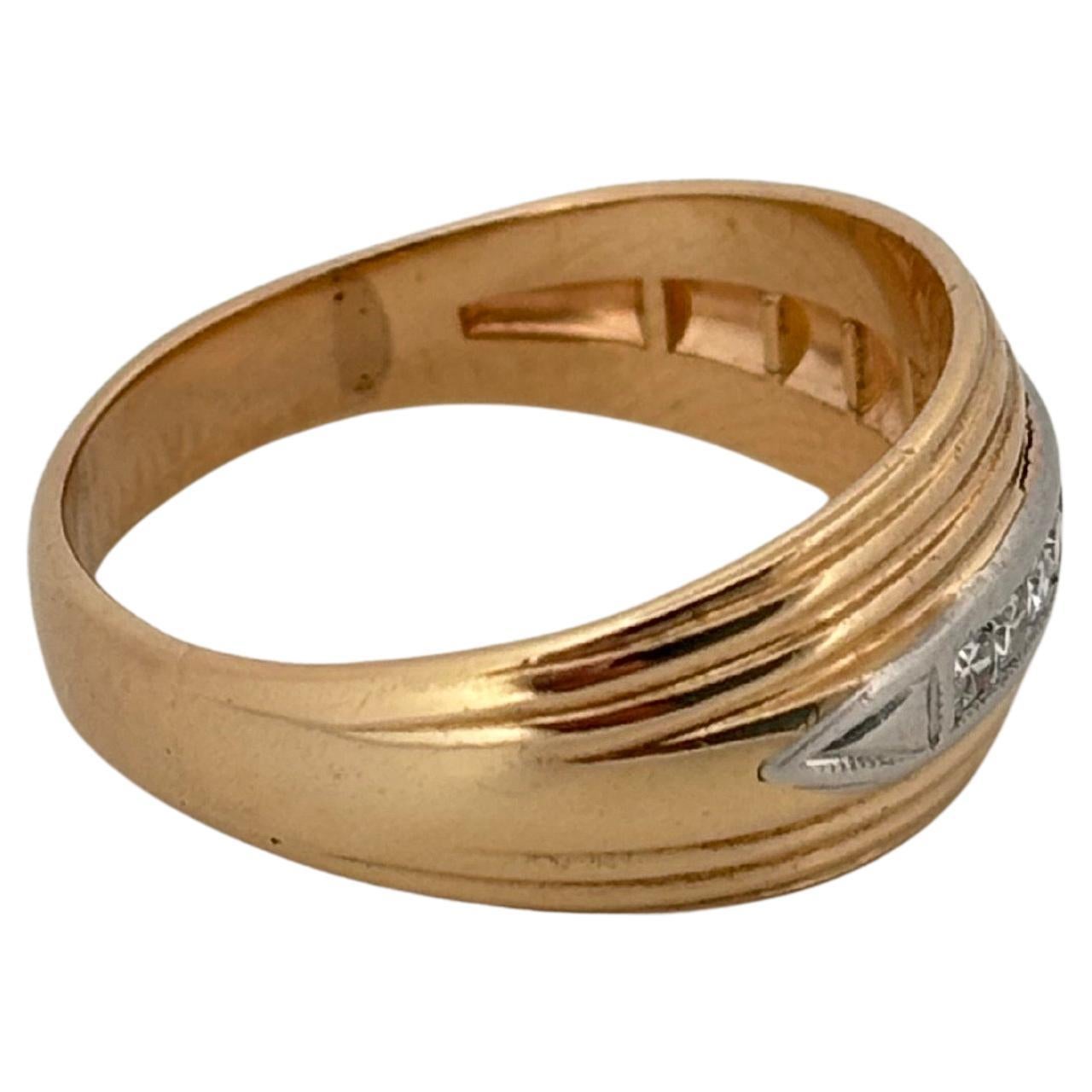 da uomo o donna Anello nuziale in platino con diamante da 0,25 carati in oro giallo 14K in vendita