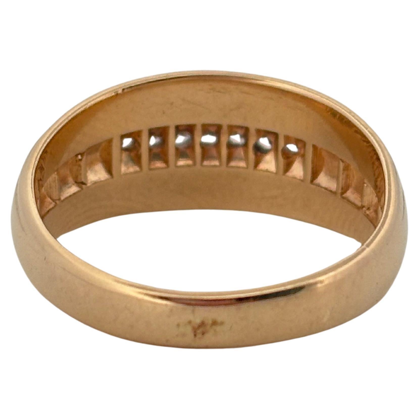 Anello nuziale in platino con diamante da 0,25 carati in oro giallo 14K in vendita 1