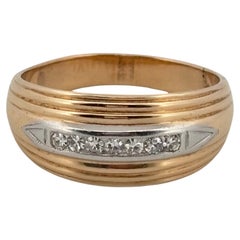 Anello nuziale in platino con diamante da 0,25 carati in oro giallo 14K