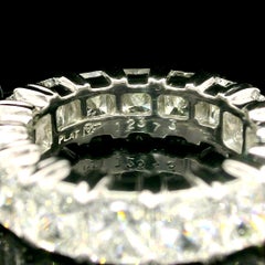 Platinum Top Quality 6.12ctw Radiant Cut Large VVS2 F Diamond Eternity Band Ring