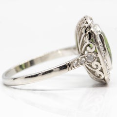 Platinum Tourmaline and Rose Cut Diamonds Ring