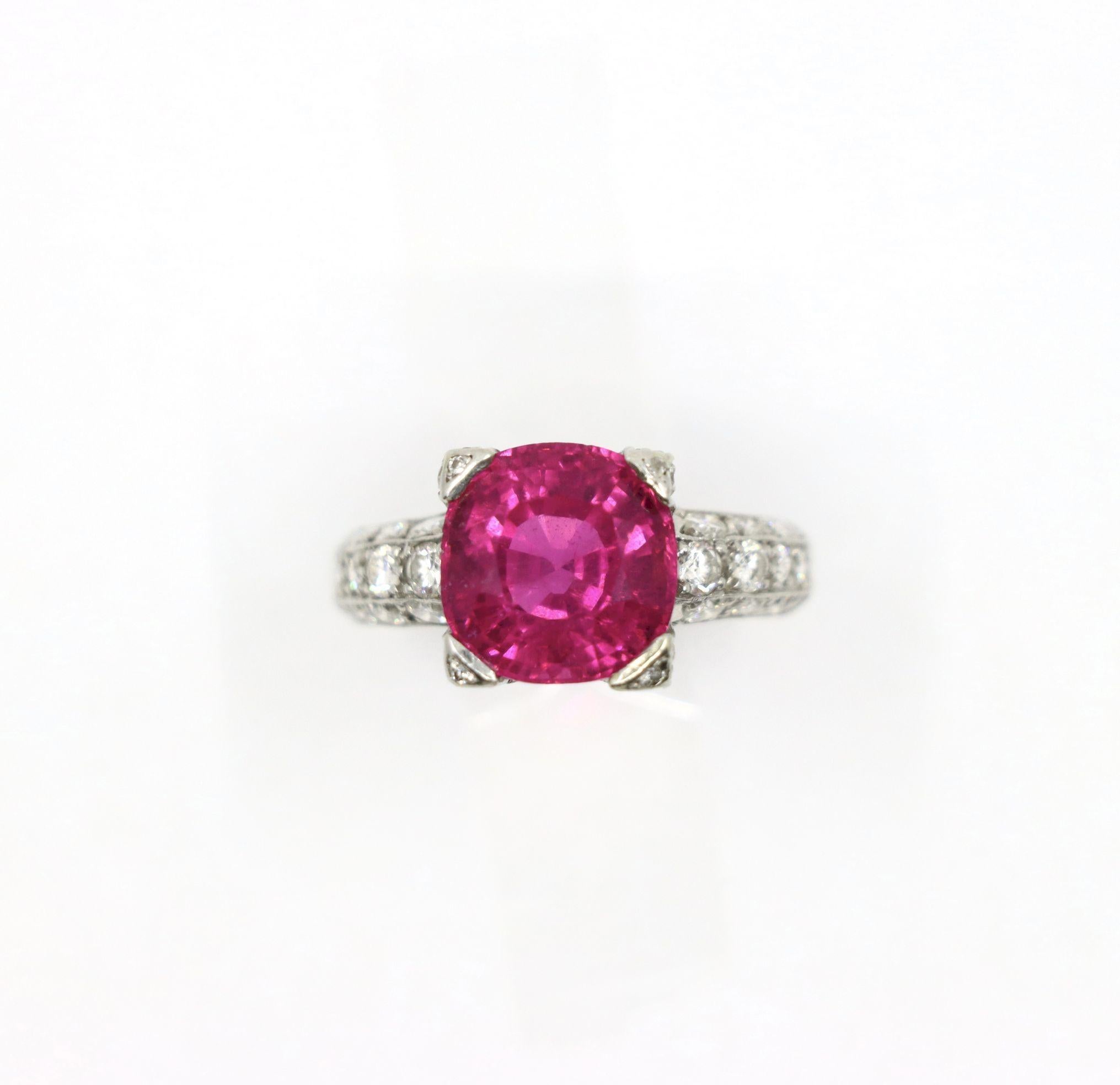 Platinum Tourmaline Diamonds Ring For Sale 1