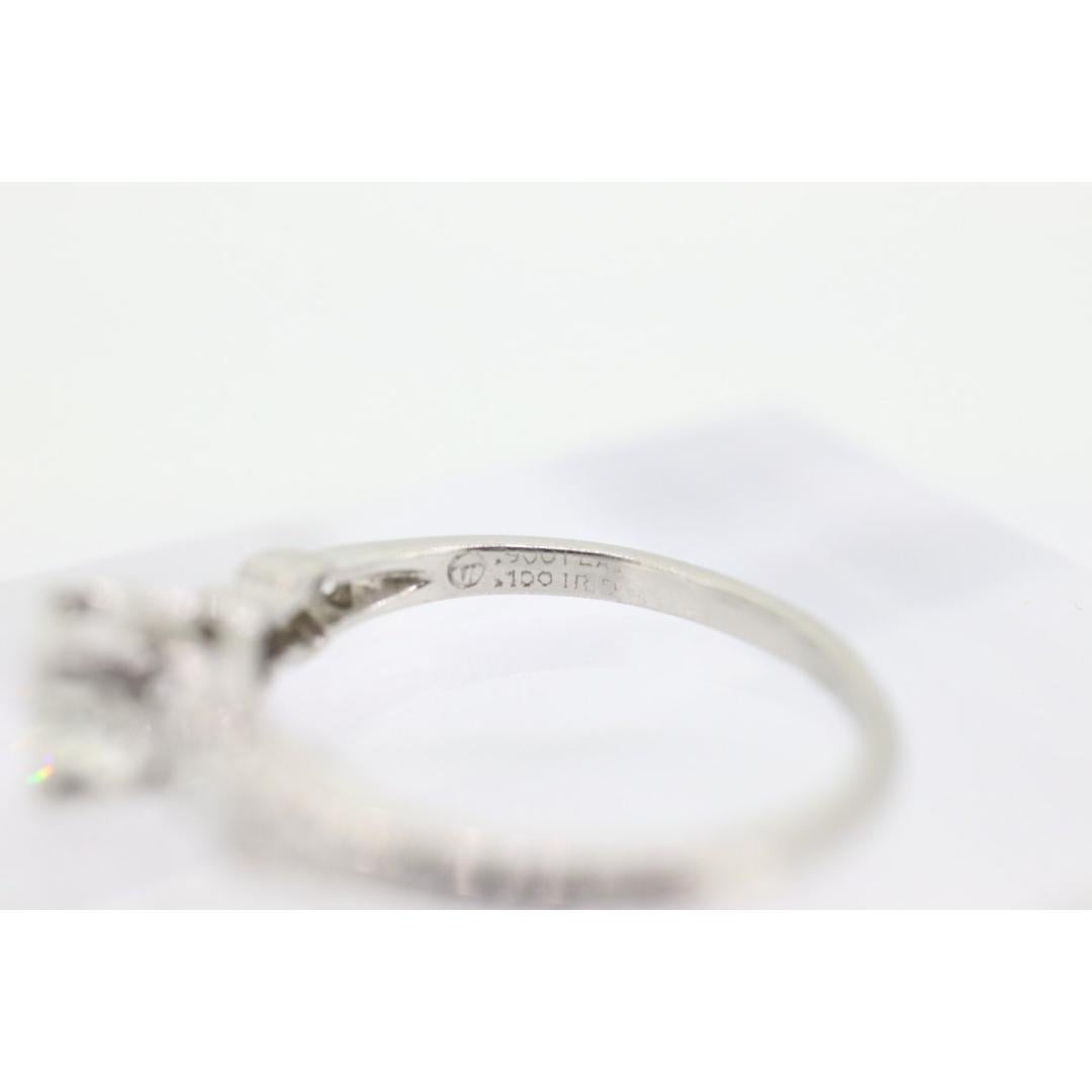 Platinum TRAUB Orange Blossom Ring. Diamond Solitaire Claw Set. Antique Platinum For Sale 7