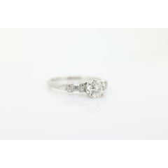 Platinum TRAUB Orange Blossom Ring. Diamond Solitaire Claw Set. Antique Platinum
