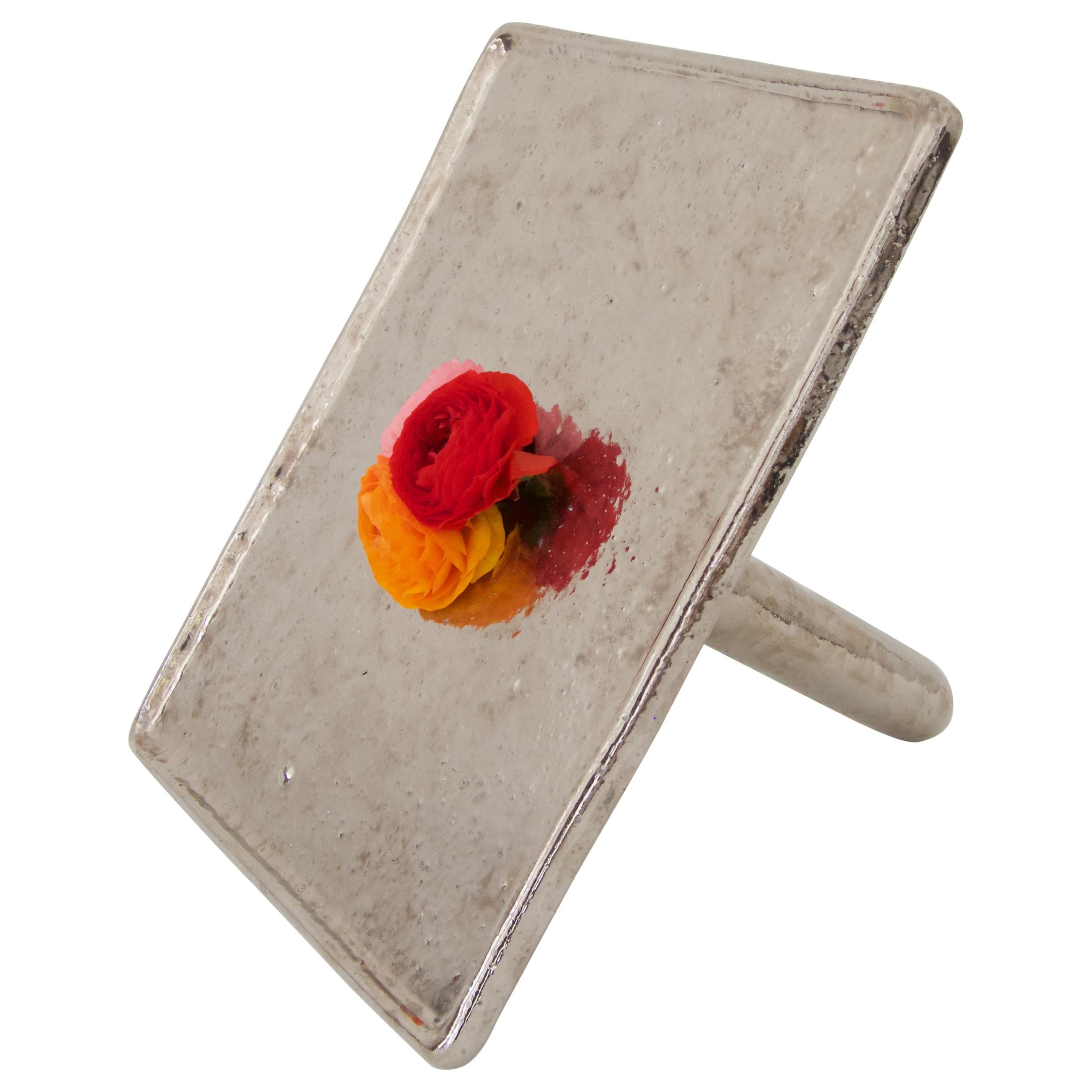 Platinum Tray Vase by Matthias Kaiser For Sale