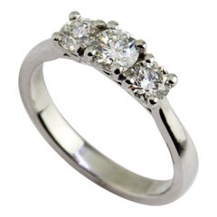 Platinum Trilogy Diamond Engagement Ring 1.04 Carat Certified