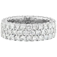 3.44 Carat Conflict Free Diamond Triple Row Wedding Band in Platinum