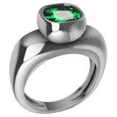 Anillo Escultura Tsavorita en Platino