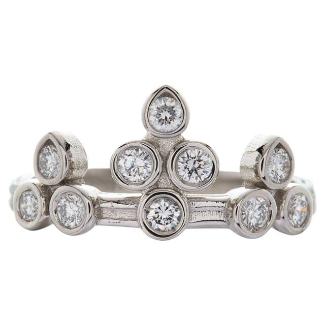 Platinum Invincible Crown Diamond Ring For Sale at 1stDibs