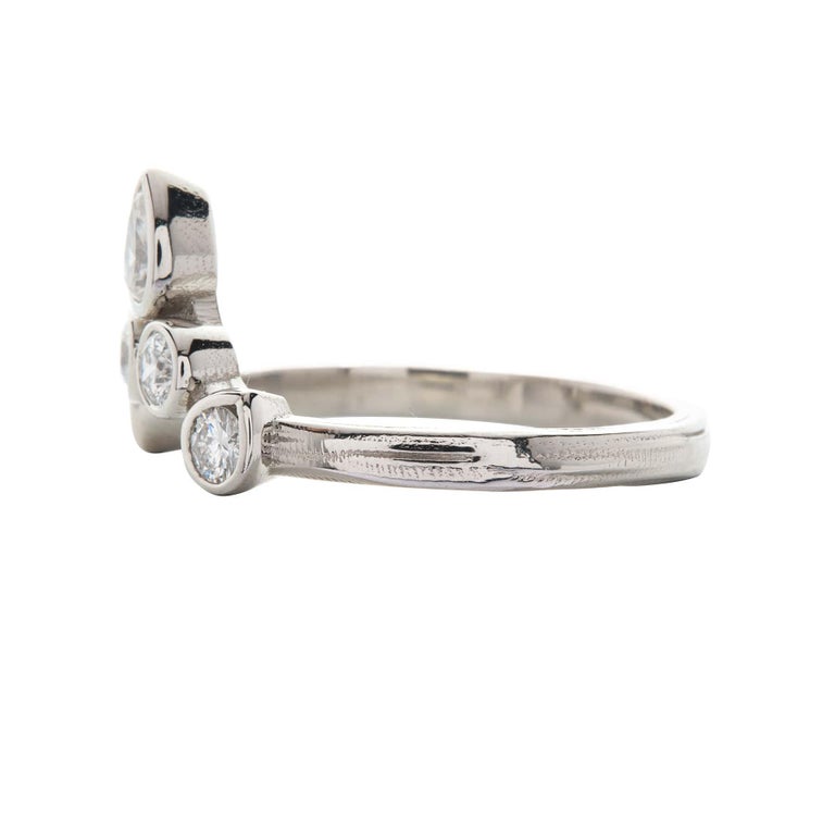 Platinum Turned Out Invincible Tiara Diamond Ring For Sale at 1stDibs