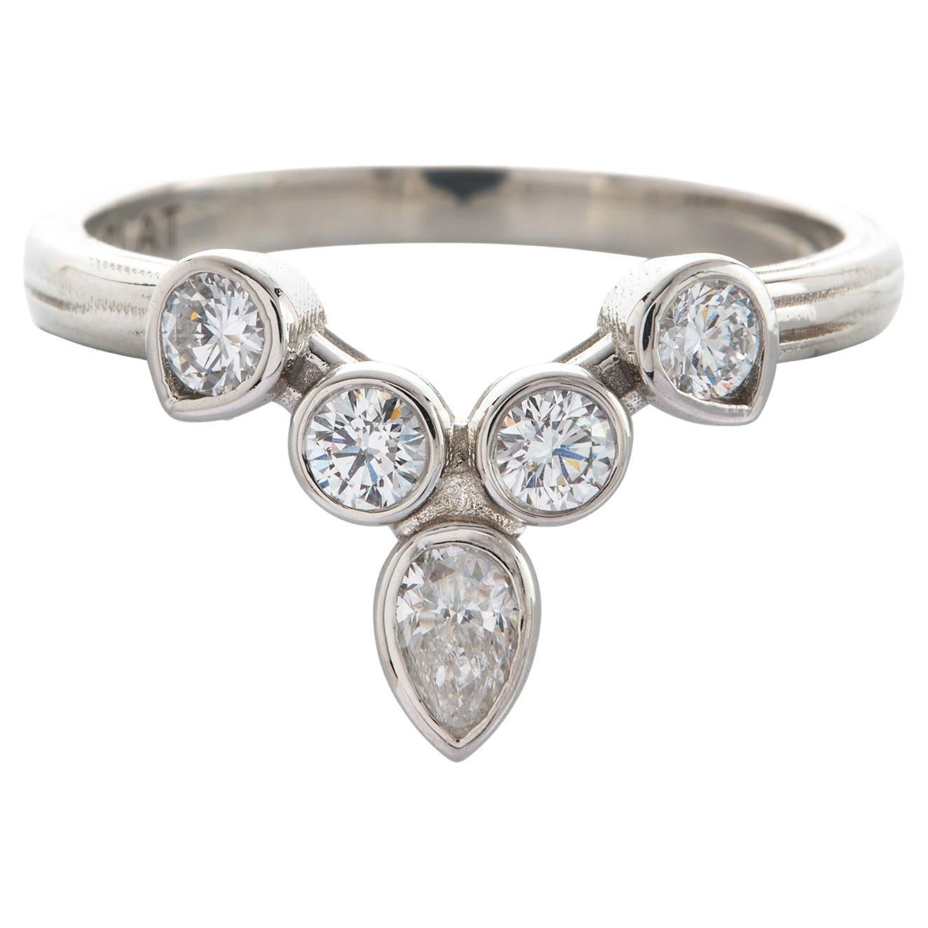 Platinum Turned Out Invincible Tiara Diamond Ring  For Sale