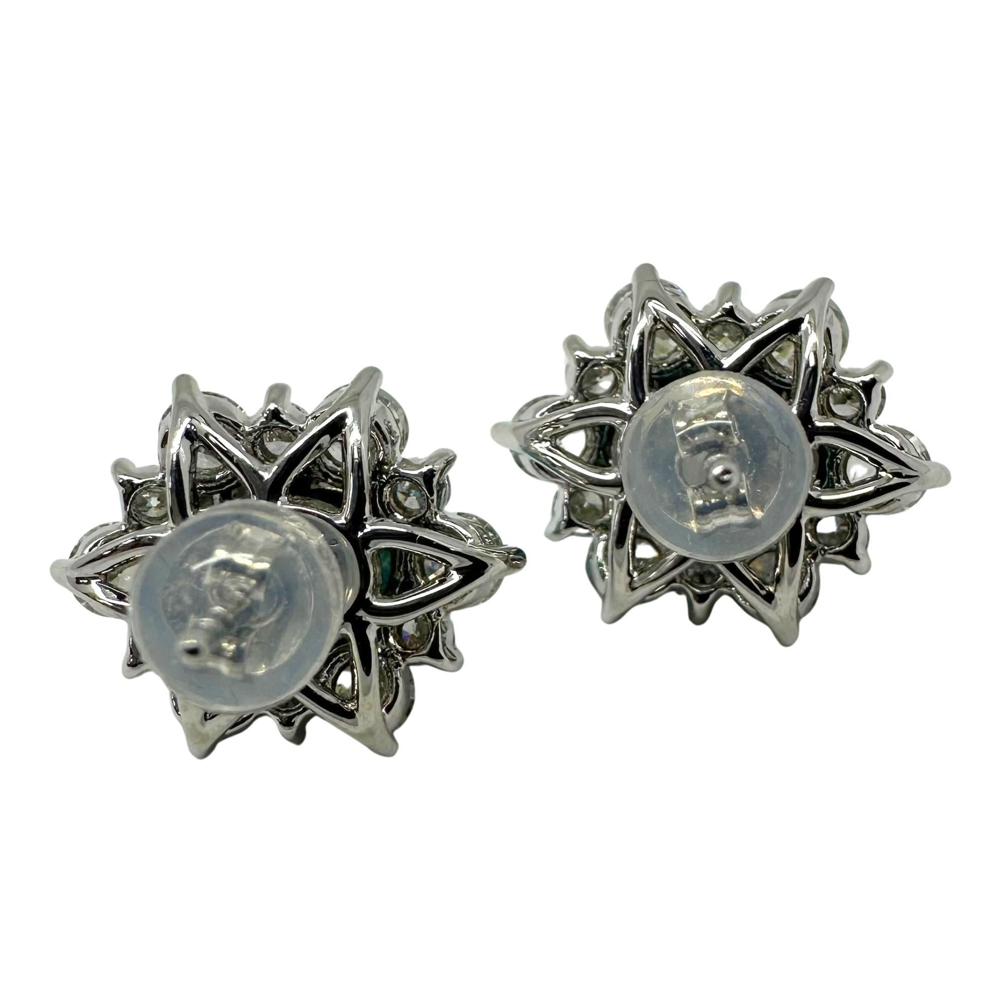 Orecchini a grappolo in platino con turchese e diamanti in vendita 2