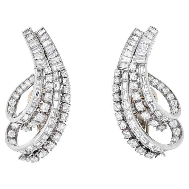 Tiffany and Co. Platinum Diamond Swirls Earrings at 1stDibs | tiffany ...