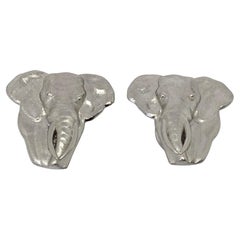 Platinum Two Tusk Elephant Cufflinks