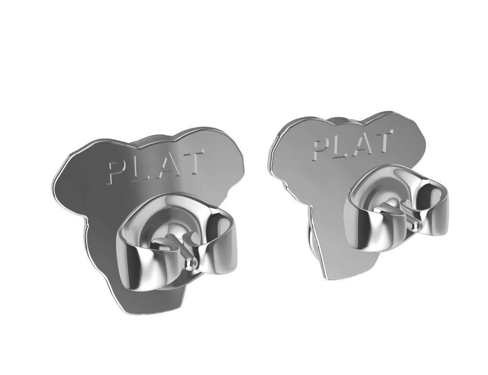 Platinum Two Tusk Elephant Stud Earrings In New Condition For Sale In New York, NY