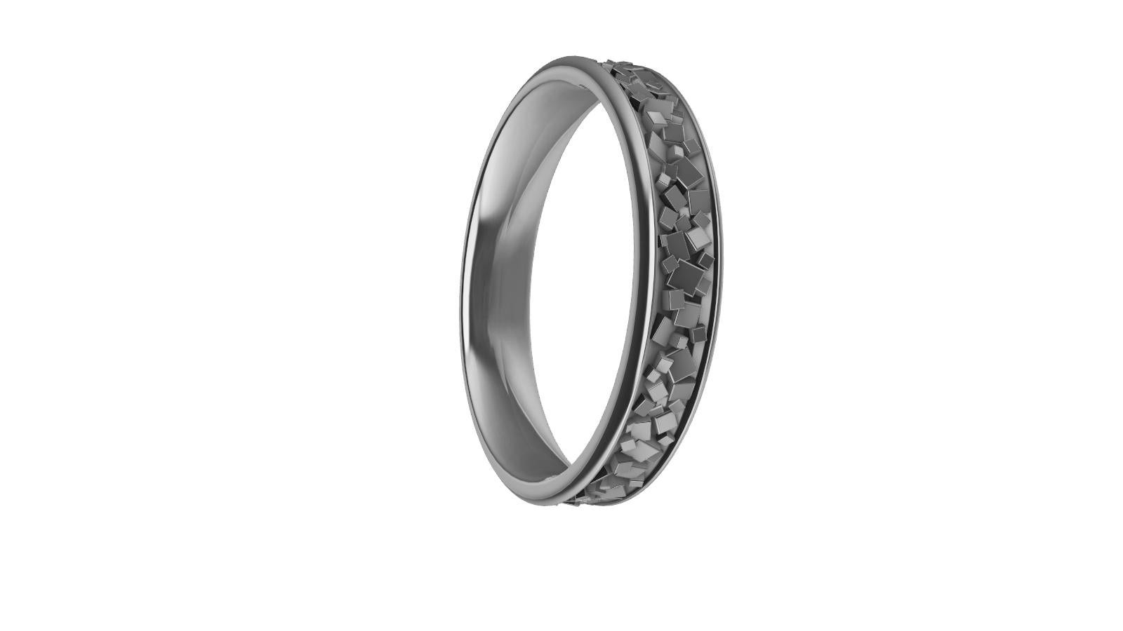 For Sale:  Platinum Unisex Random Boxes Wedding Band 3