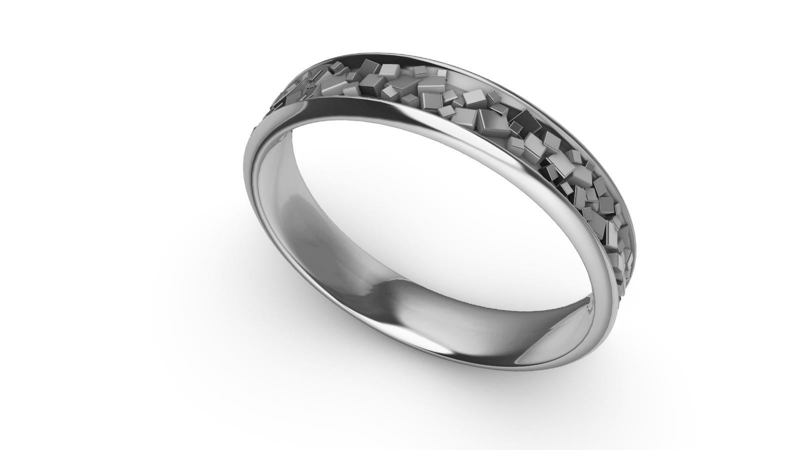 For Sale:  Platinum Unisex Random Boxes Wedding Band 4