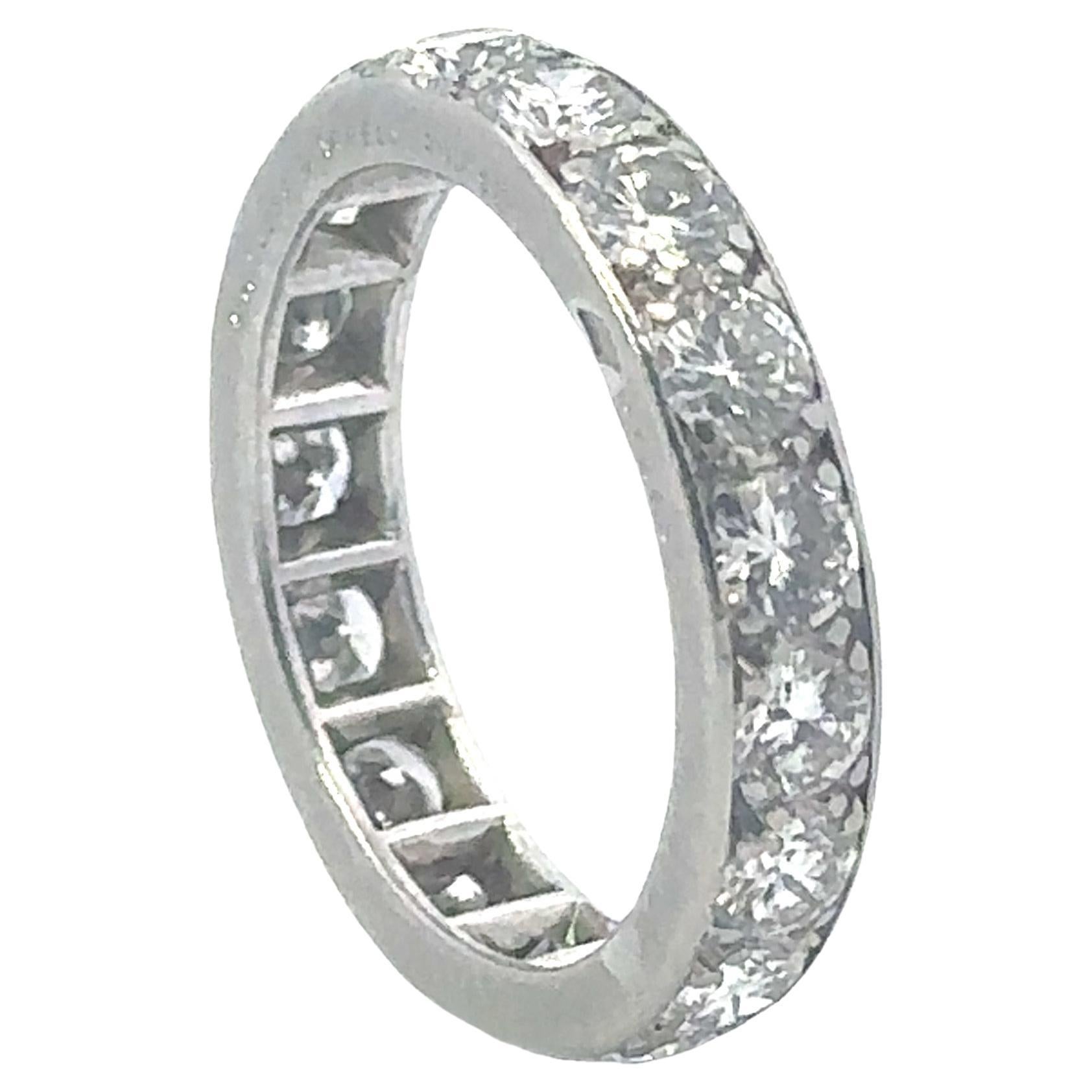 Platinum Van Cleef & Arpels 1960s Diamond Eternity Ring For Sale