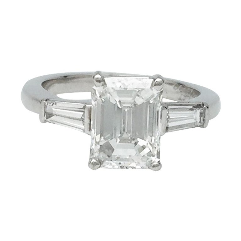 Van Cleef and Arpels engagement ring, 2.01 Carat Emerald-Cut Diamond G ...