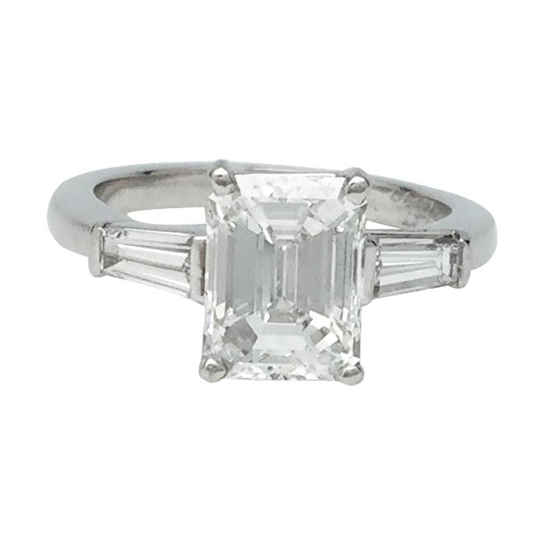Van Cleef Arpels Emerald Cut Diamond Engagement Ring