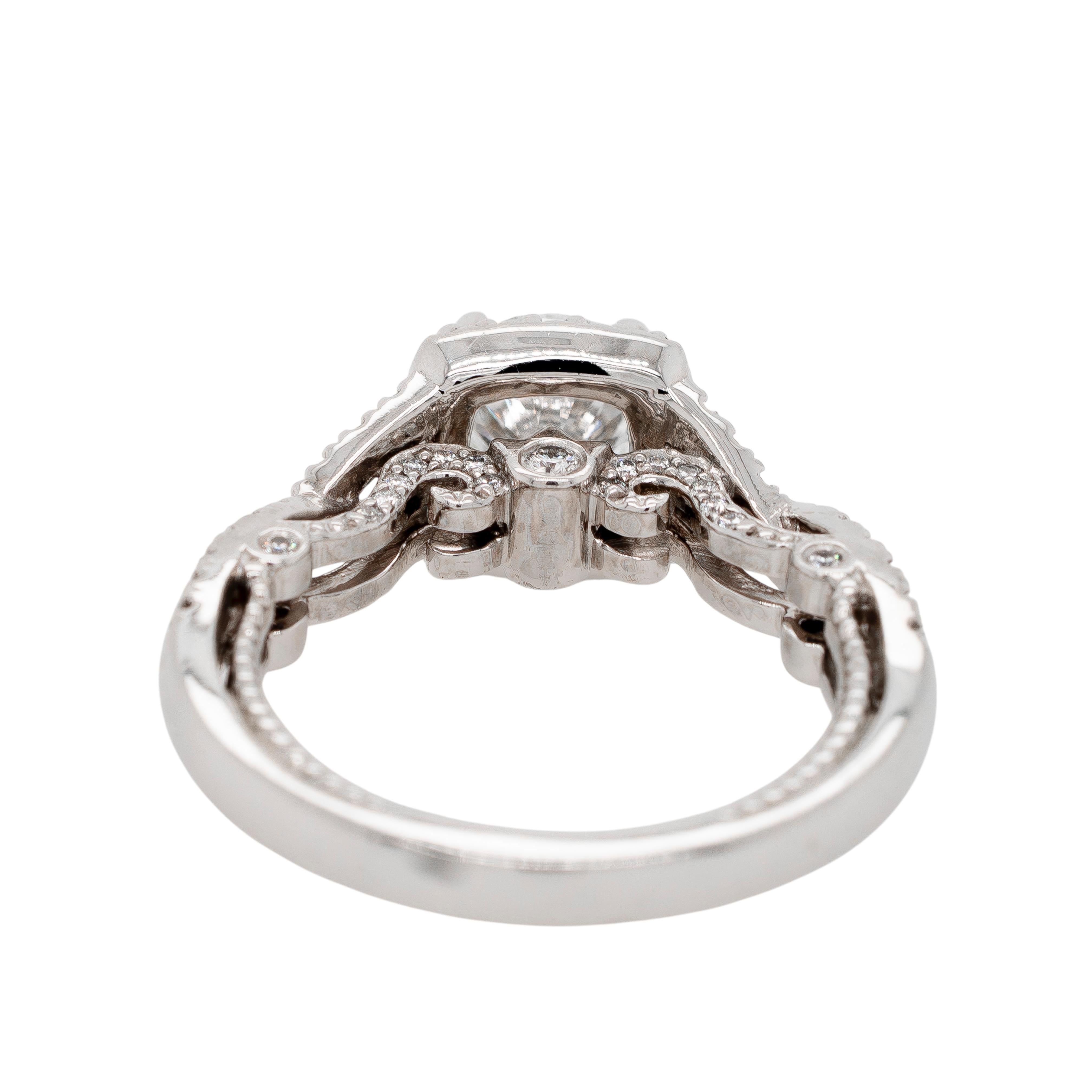 Platinum Verragio Natural Round Brilliant Diamond Engagement Ring In New Condition In Boca Raton, FL