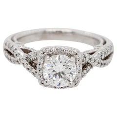 Used Platinum Verragio Natural Round Brilliant Diamond Engagement Ring