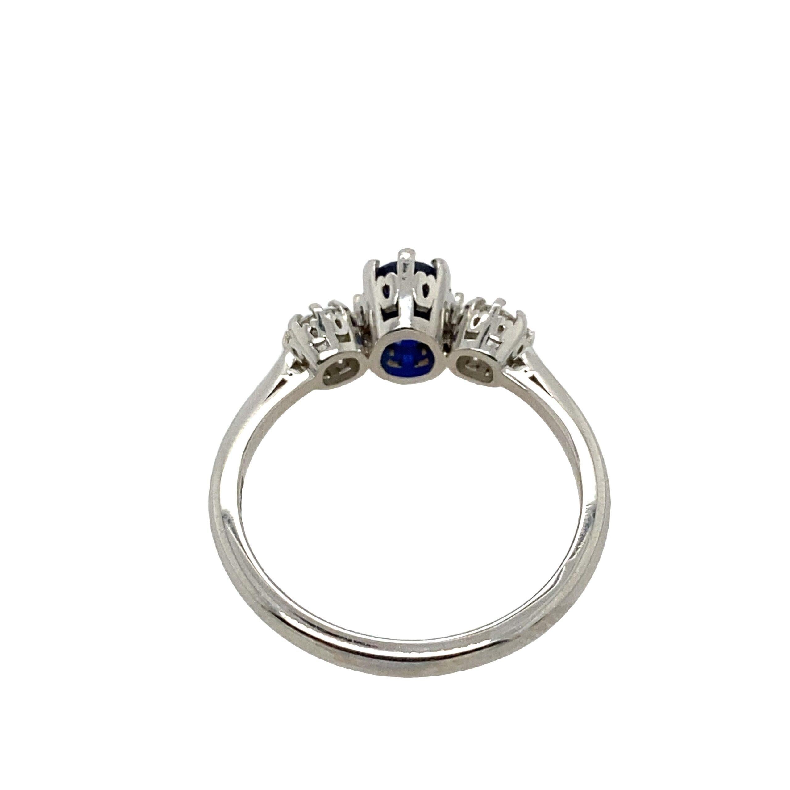 Platinum 3 Stone Very Finest Blue 0.96ct Sapphire and 0.38ct Diamond Ring

Additional Information:
Sapphire Weight: 0.96ct
Total Diamond Weight: 0.38ct
Diamond Colour: G
Diamond Clarity: VS
Total Weight: 3.7g
Ring Size: N