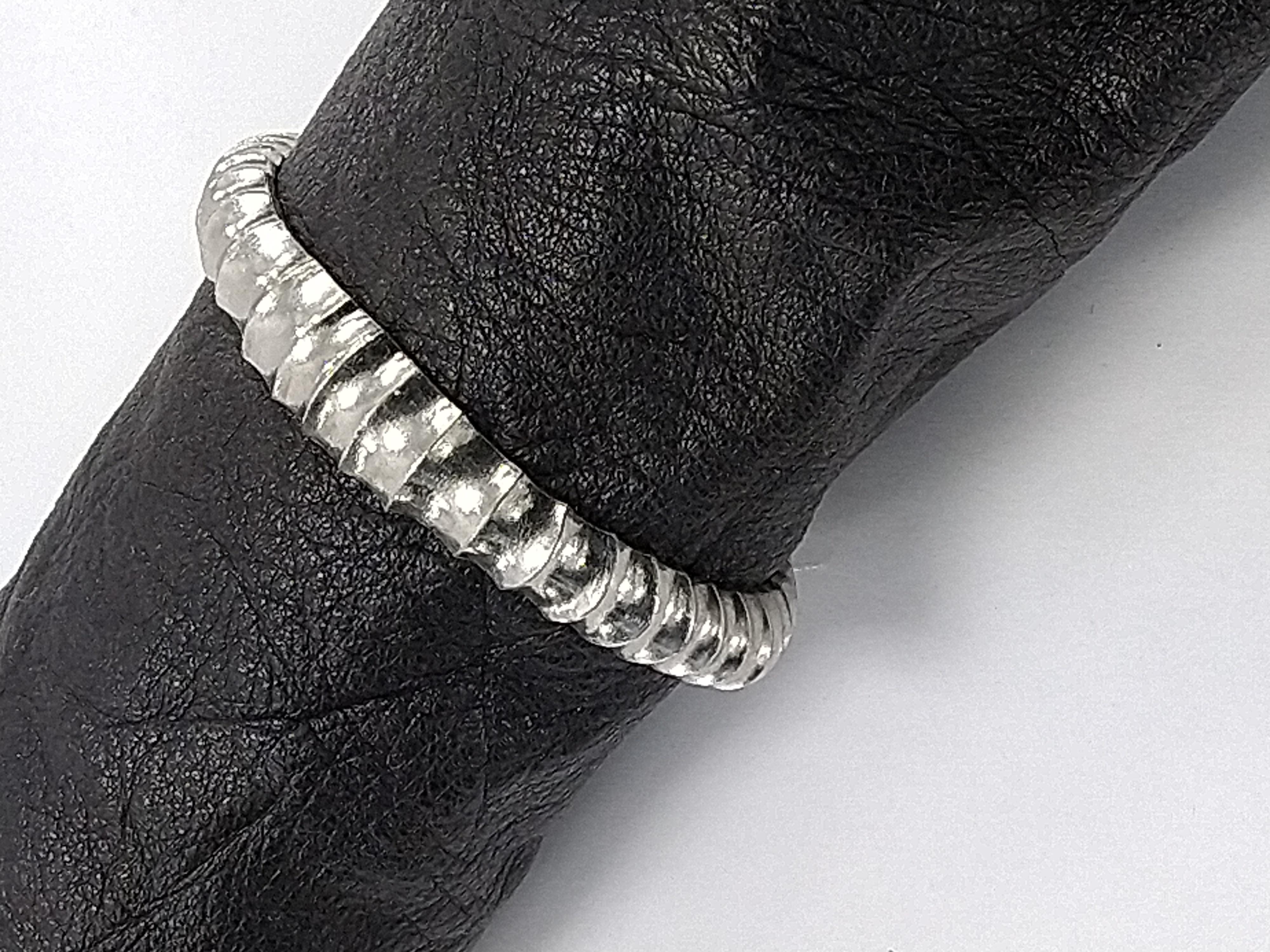 Platinum  Vertebrae Concave Cuff Bracelet For Sale 4