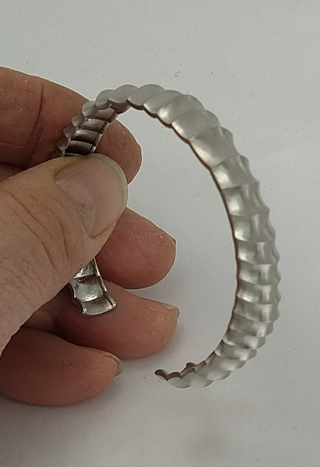 Platinum  Vertebrae Concave Cuff Bracelet For Sale 9