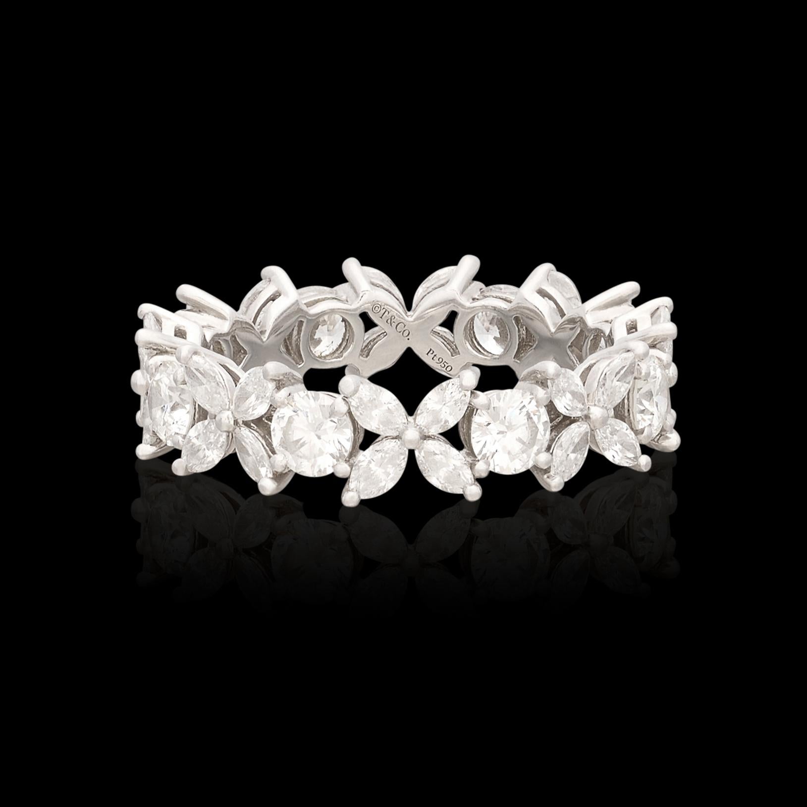 Round Cut Platinum Victoria Diamond Ring by Tiffany & Co