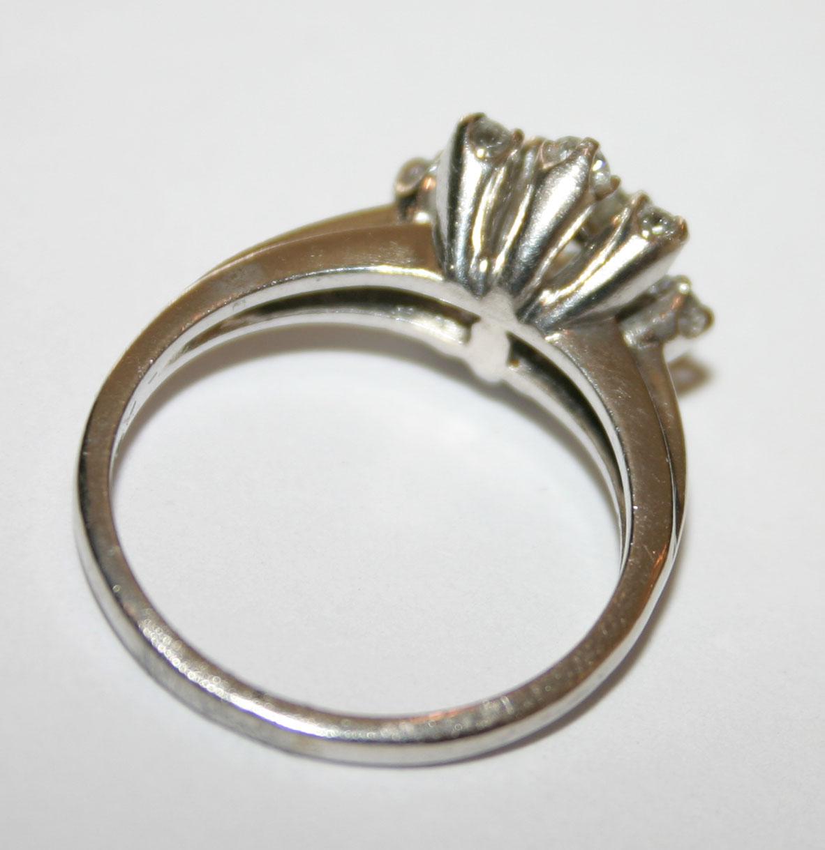 Brilliant Cut Platinum Vintage 0.79 Carat Diamond Women's Cluster Style Ring