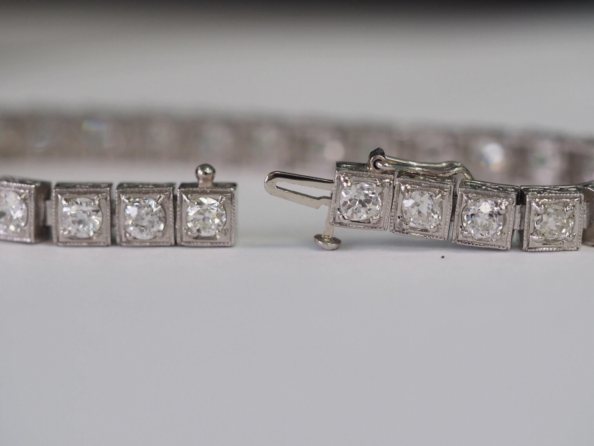 Platinum Vintage Art Deco Diamond Bracelet 2