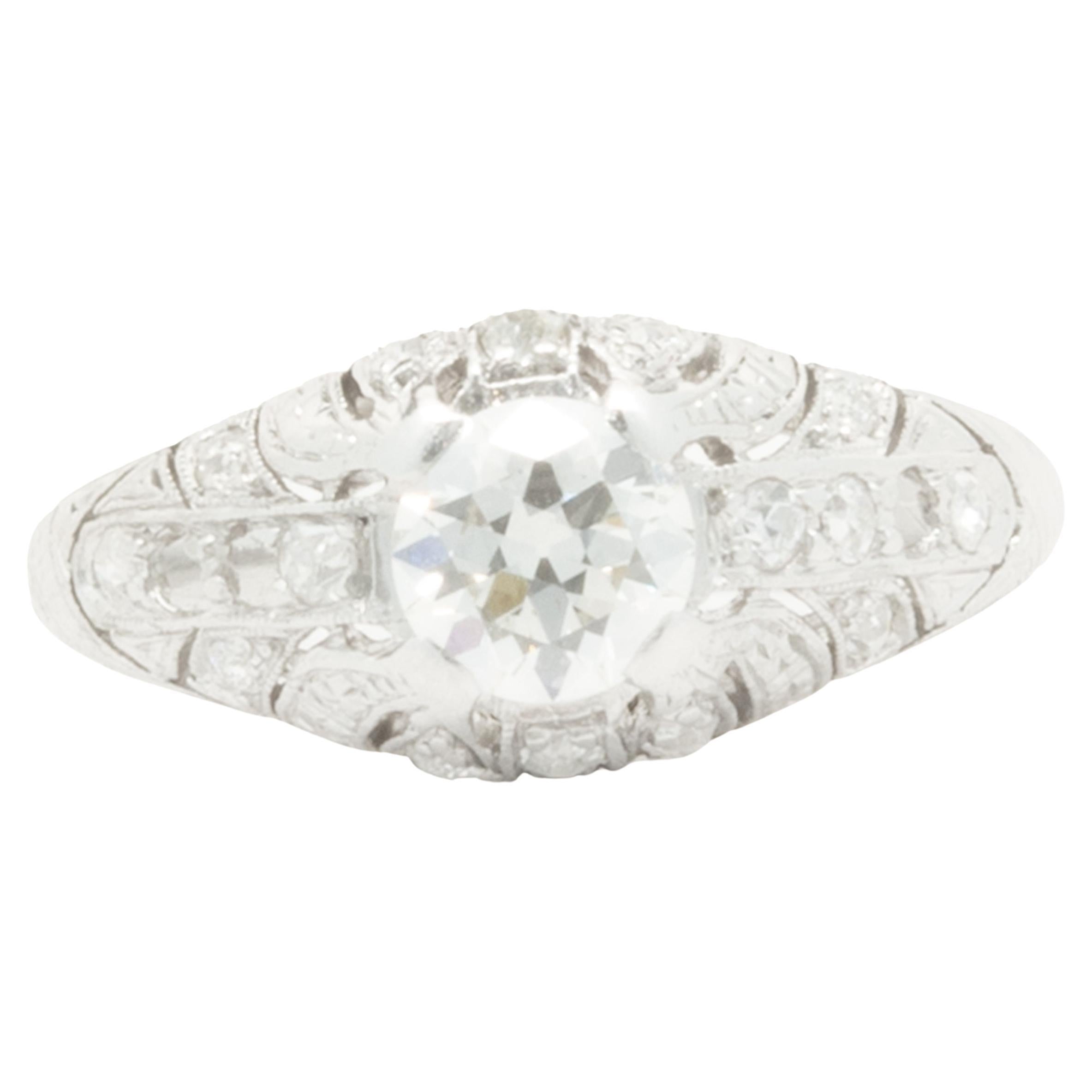 Platinum Vintage Art-Deco Diamond Engagement Ring